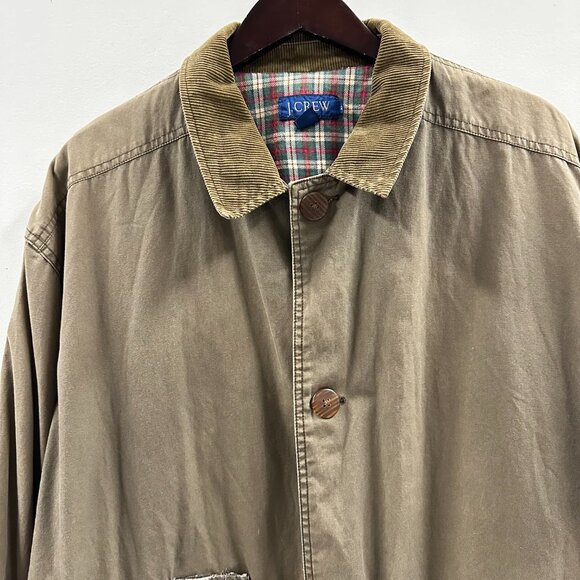 J. Crew Other - Vintage J Crew Upcycled Barn Jacket Chore Coat XL Plaid Flannel Lined